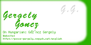 gergely goncz business card